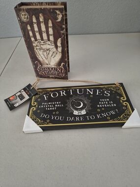 Halloween Mystical Magical Sign Book Box Witchy Palmistry Decor Gothic